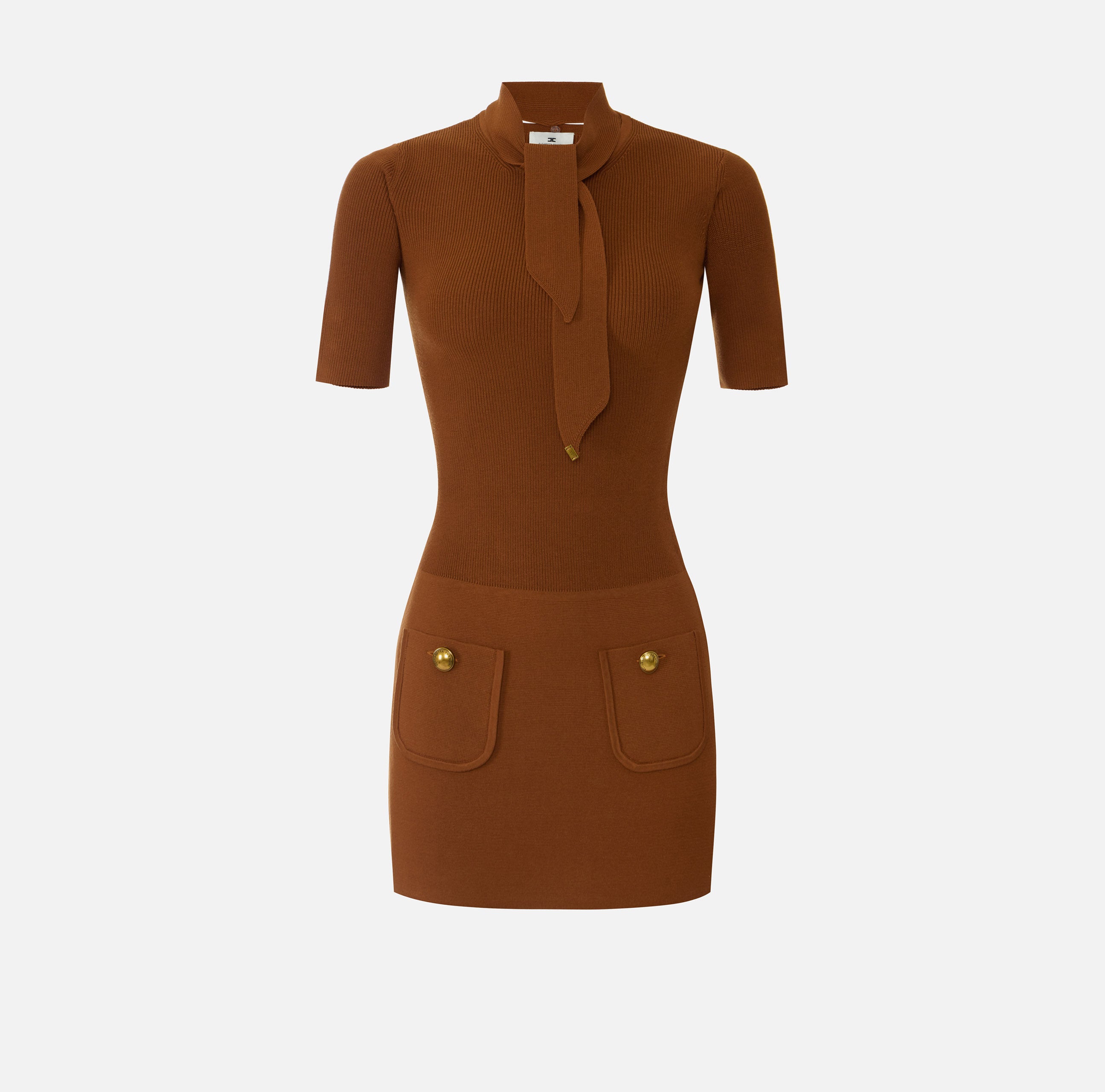 Elisabetta Franchi AM04S66E2 - Mini abito in maglia con bottoni gioiello