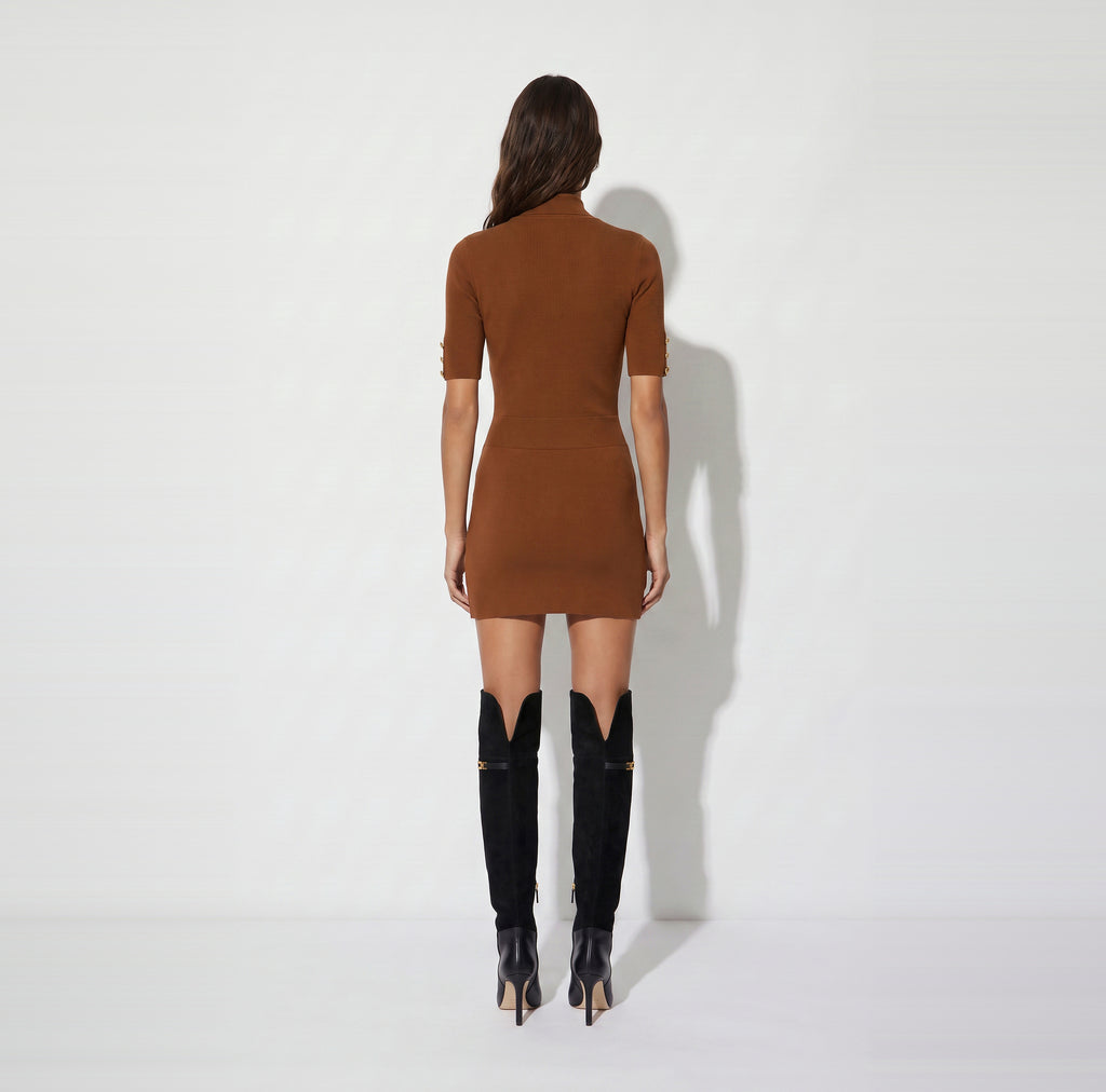 Elisabetta Franchi AM04S66E2 - Mini abito in maglia con bottoni gioiello