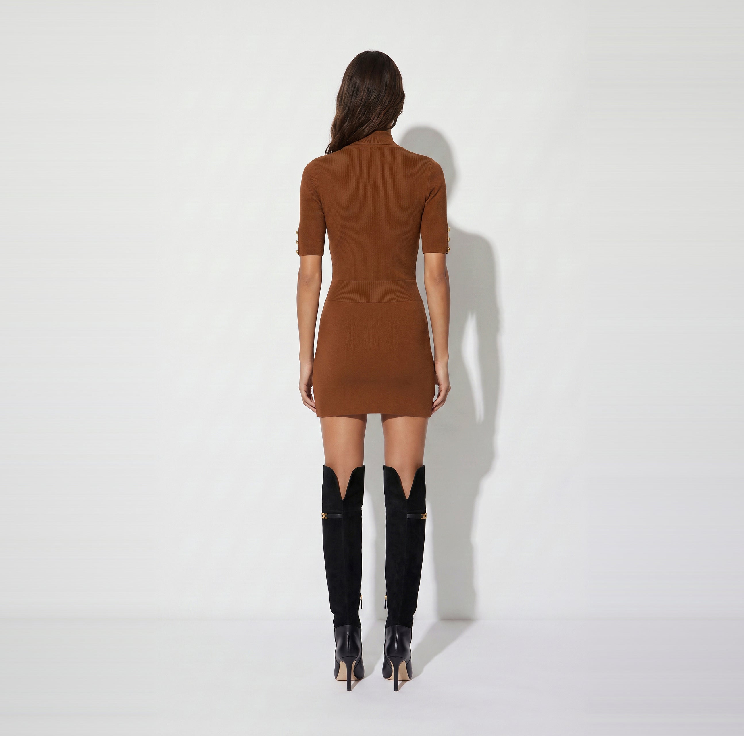 Elisabetta Franchi AM04S66E2 - Mini abito in maglia con bottoni gioiello