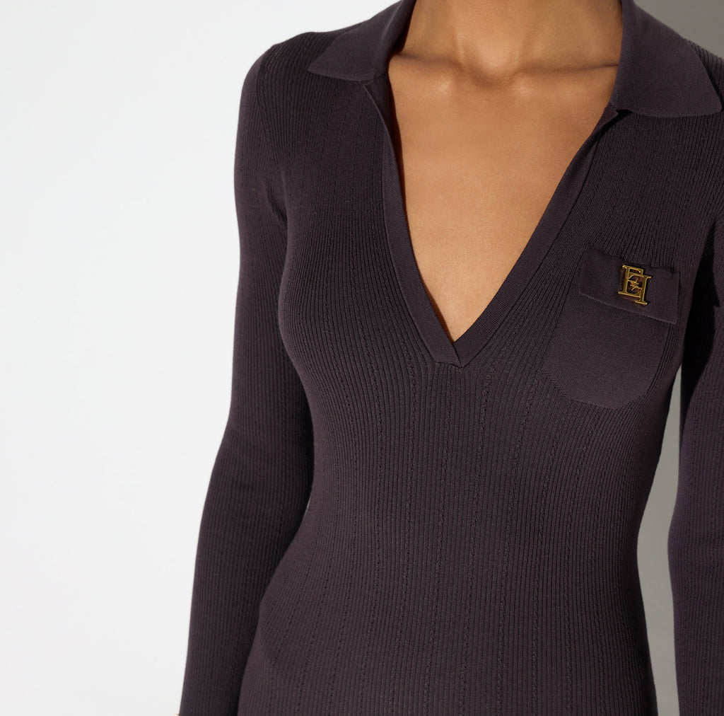 Elisabetta Franchi AM08B66E2 - Abito in maglia con ricami à jour