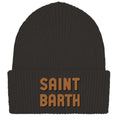 MC2 Saint Barth BERRY W BRR0003 - Berretto Berry in maglia a costine di misto lana e cashmere con patch logo - Nero (St Barth 00 Patch)