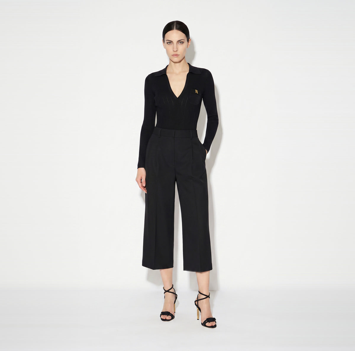 Elisabetta Franchi BK02B66E2 - Body in maglia con ricami à jour