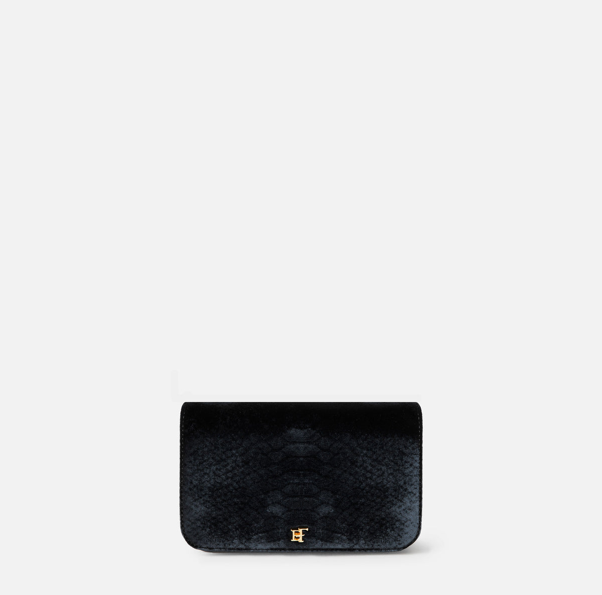 Elisabetta Franchi BS20A67E2 - Velvet crossbody bag with crocodile print