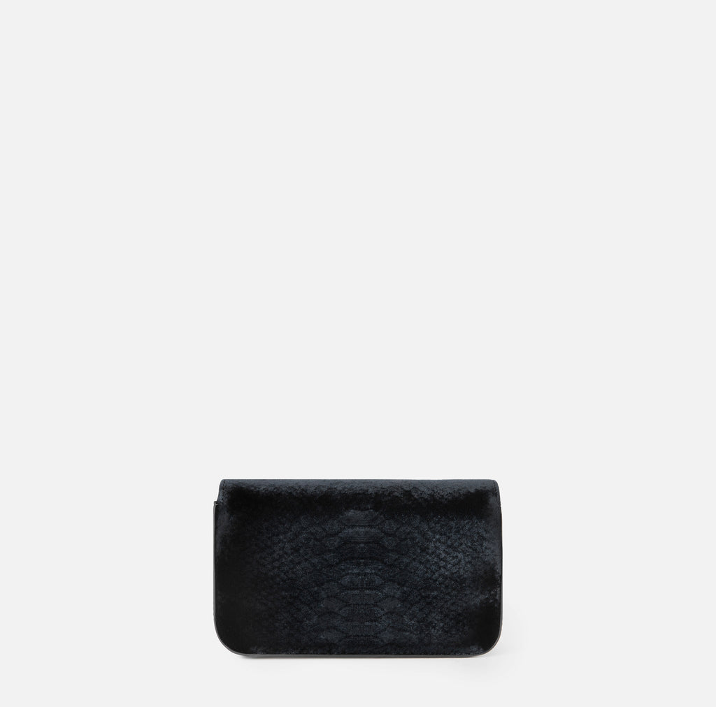 Elisabetta Franchi BS20A67E2 - Velvet crossbody bag with crocodile print