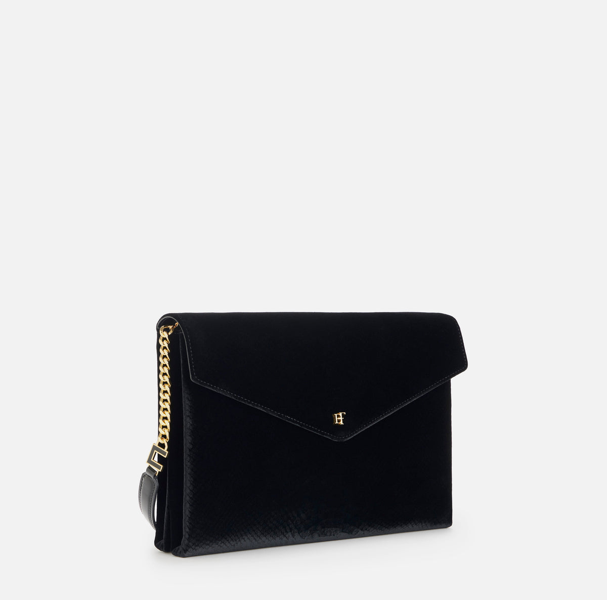 Elisabetta Franchi BS26A67E2 - Borsa a spalla in velluto con stampa cocco