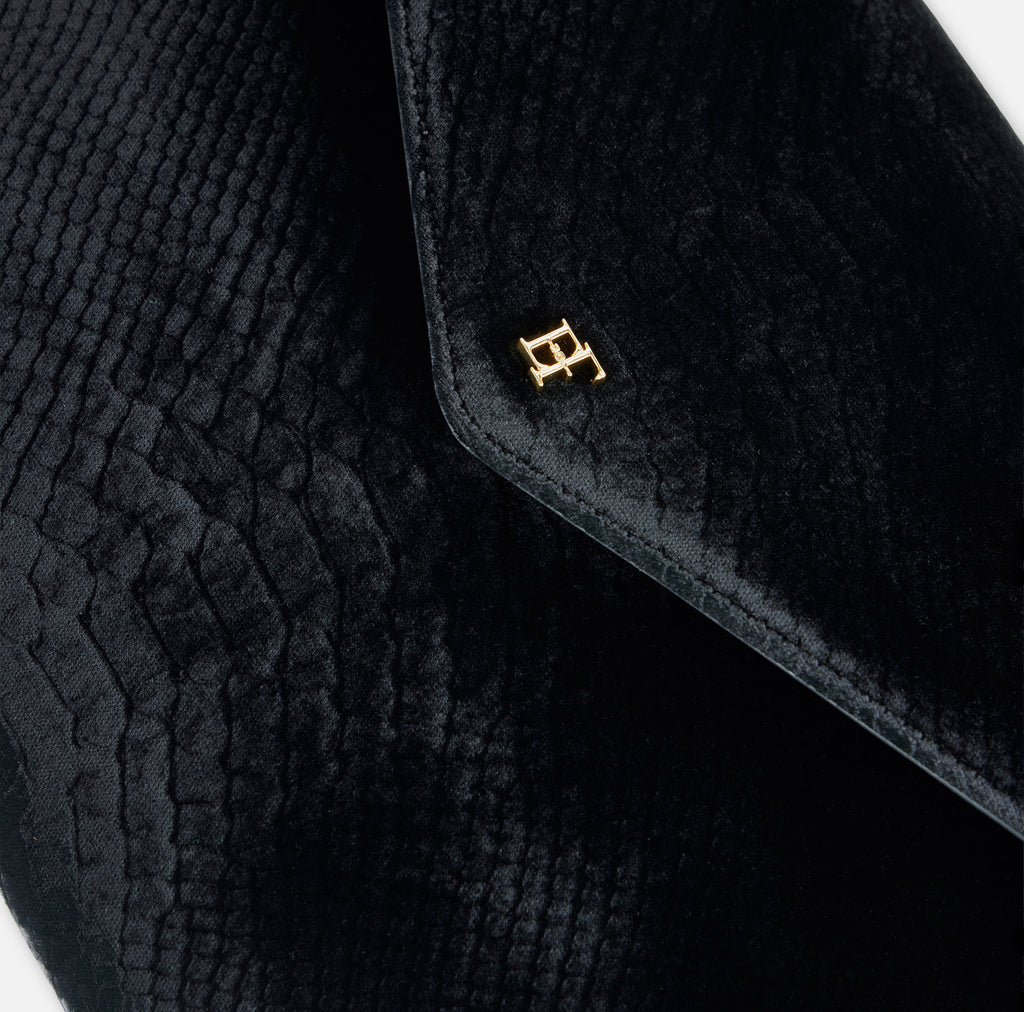 Elisabetta Franchi BS26A67E2 - Borsa a spalla in velluto con stampa cocco