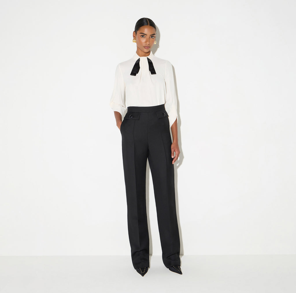 Elisabetta Franchi CA17866E2 - Blusa in georgette con cravattino