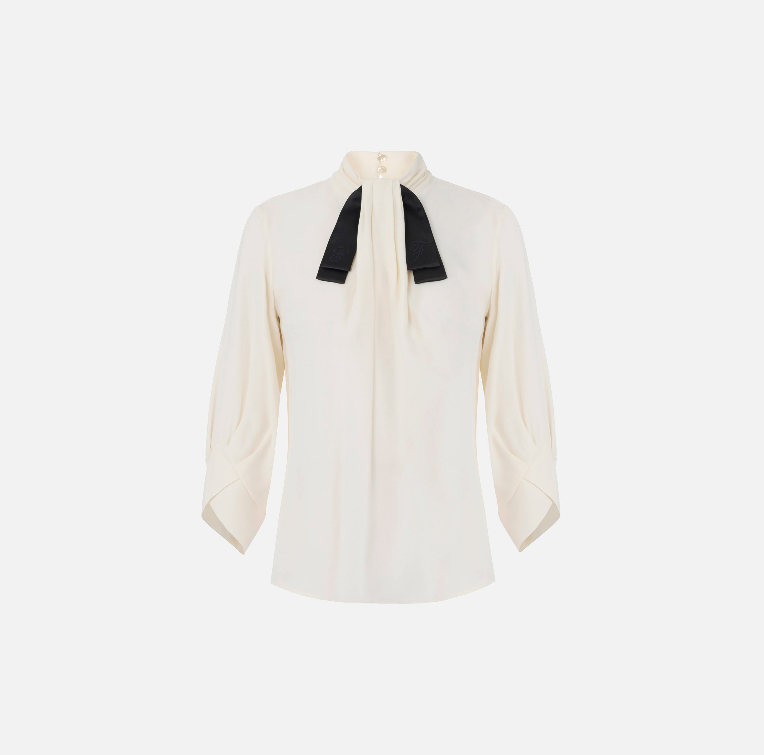 Elisabetta Franchi CA17866E2 - Blusa in georgette con cravattino