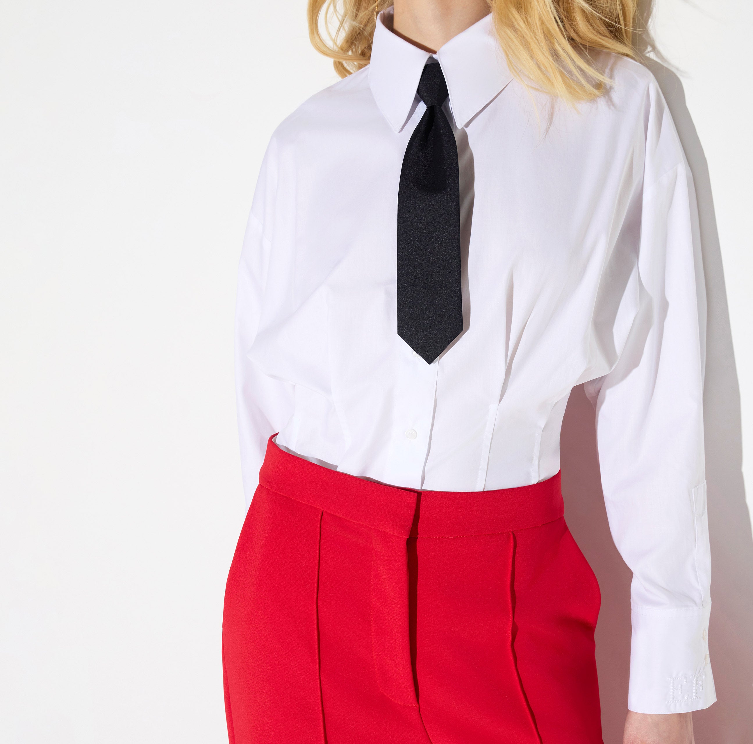 Elisabetta Franchi CA19867E2 - Camicia in popeline con cravattino