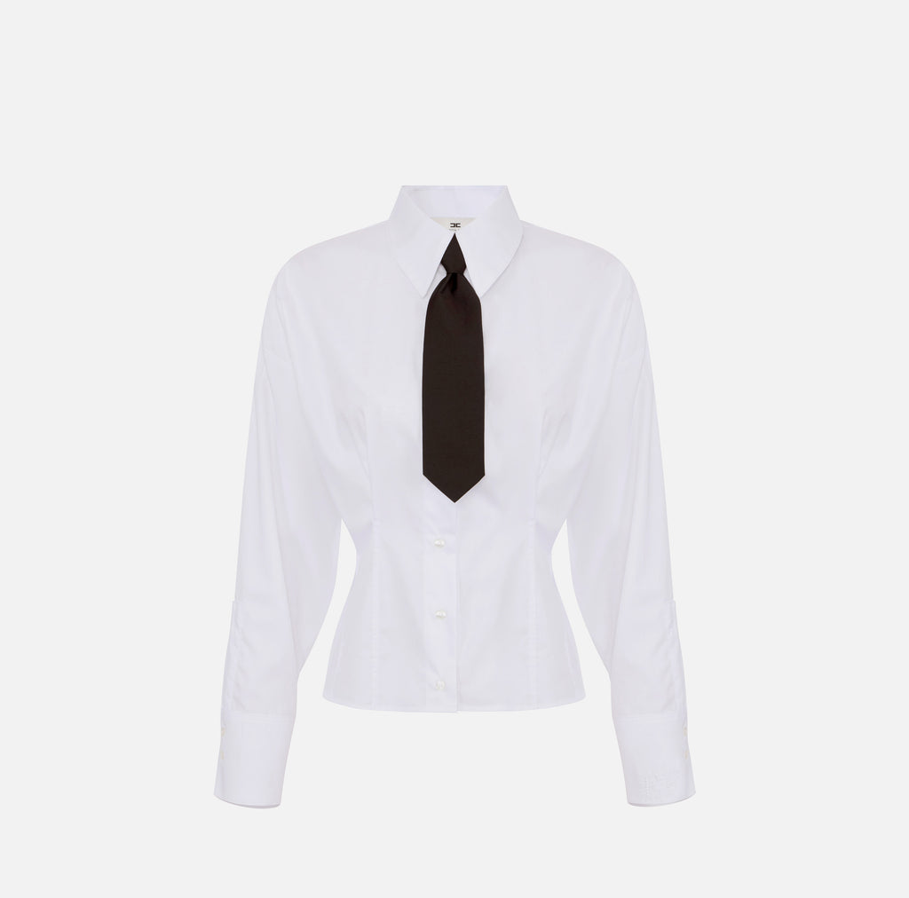 Elisabetta Franchi CA19867E2 - Camicia in popeline con cravattino