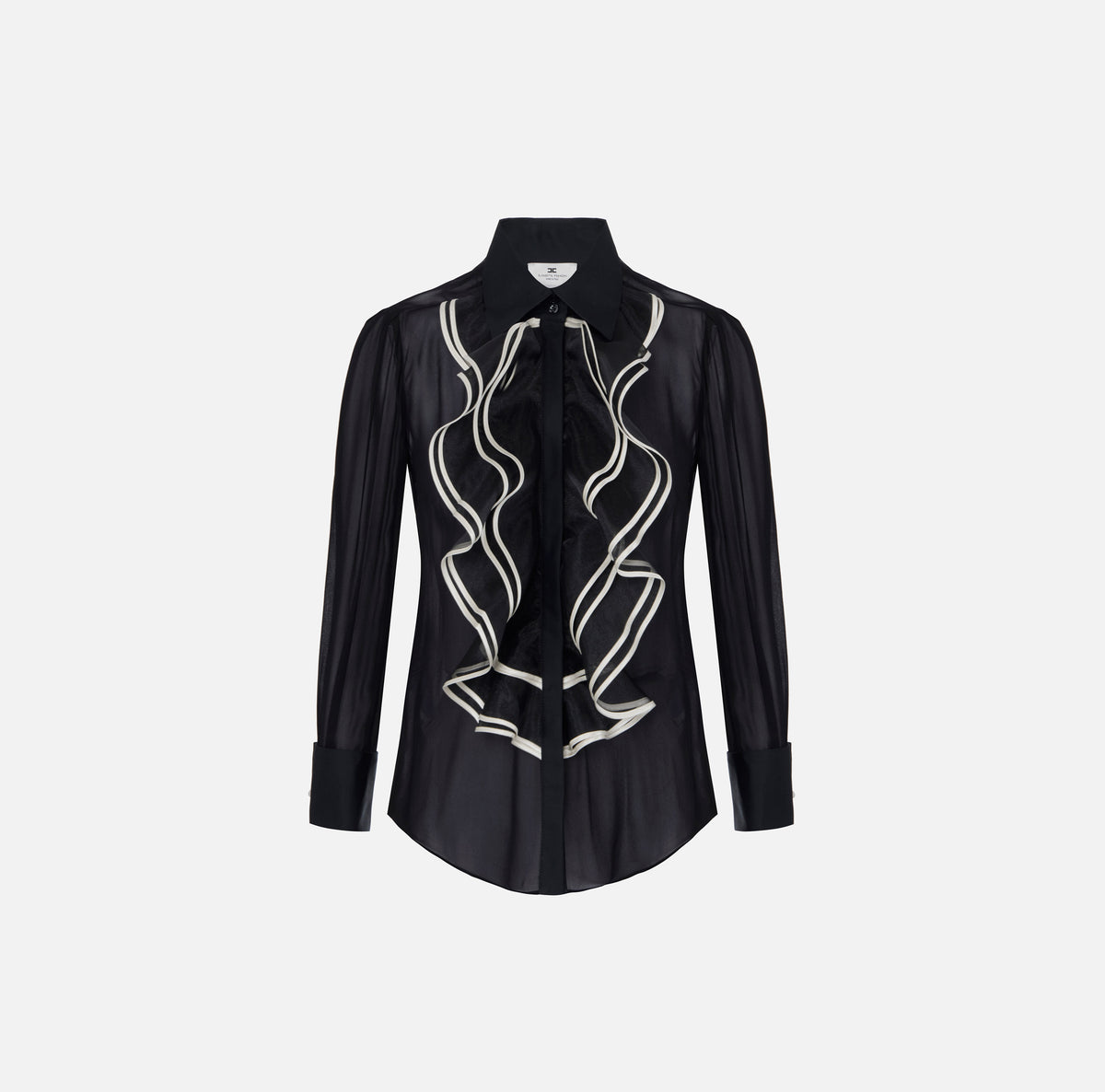 Elisabetta Franchi CA21067E2 - Camicia in georgette con ruches