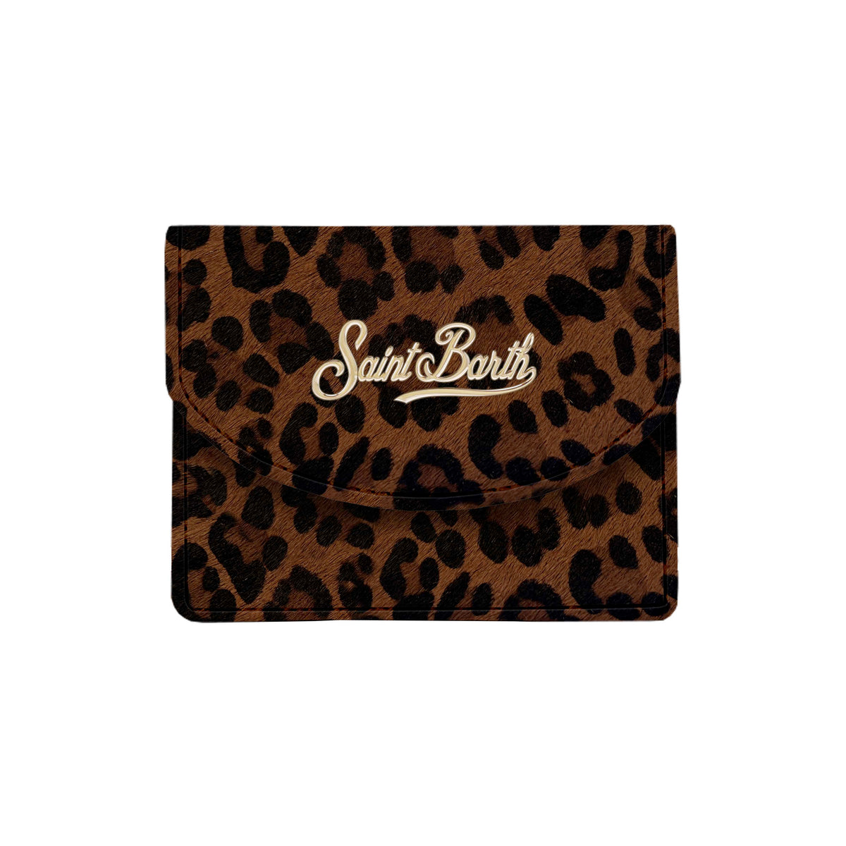 MC2 Saint Barth CARD HOLDER CARDH01 - Portacarte compatto in vera pelle stampata - Nero Maculato (Dark Leo Brushed Leather 00)