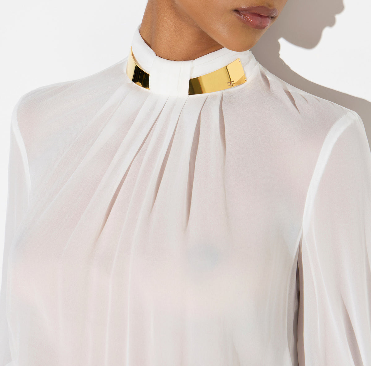 Elisabetta Franchi CB00766E2 - Body in georgette con collo gioiello