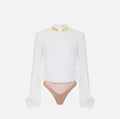 Elisabetta Franchi CB00766E2 - Body in georgette con collo gioiello