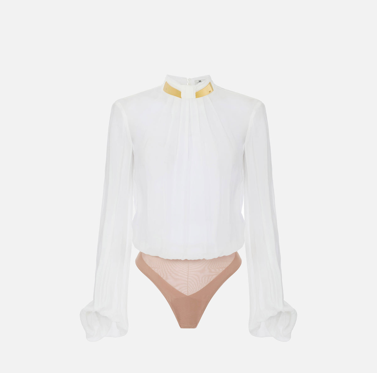 Elisabetta Franchi CB00766E2 - Body in georgette con collo gioiello