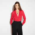Elisabetta Franchi CB00966E3 - Body in georgette con catena gioiello