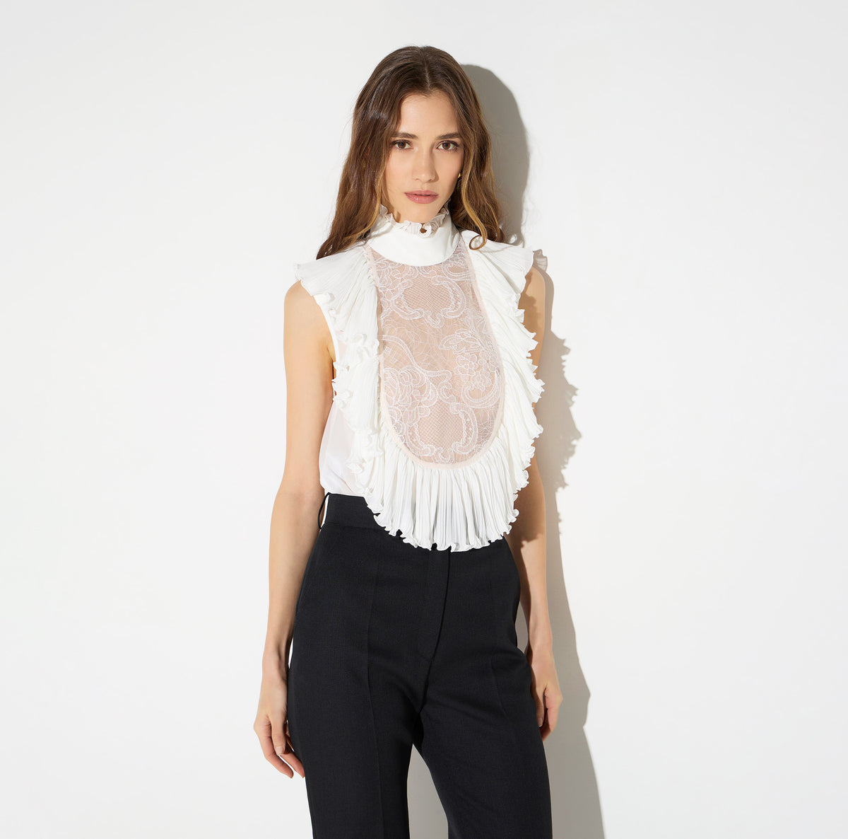 Elisabetta Franchi CB01067E2 - Body en georgette et dentelle
