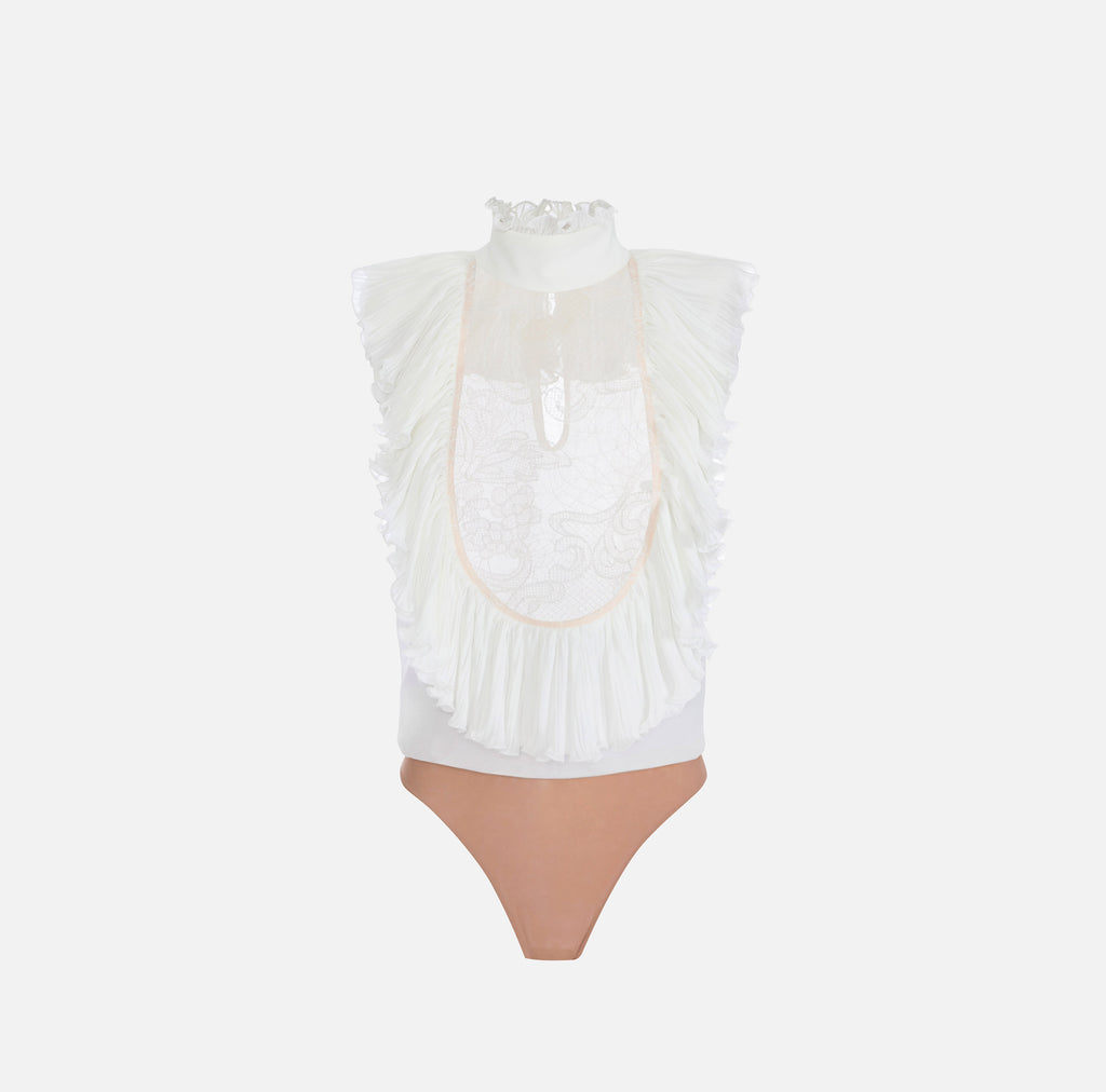 Elisabetta Franchi CB01067E2 - Georgette and lace bodysuit