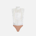 Elisabetta Franchi CB01067E2 - Georgette and lace bodysuit