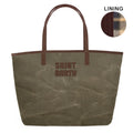 MC2 Saint Barth CITY BAG MID WAX CBMID003 - Borsa City Bag formato medio in cotone cerato - Verde Militare (5218)
