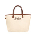 MC2 Saint Barth CITY BAG MINI NYLON CB0005 - Borsa City Bag Mini in nylon con manici e ricamo - Panna (1018 Emb)