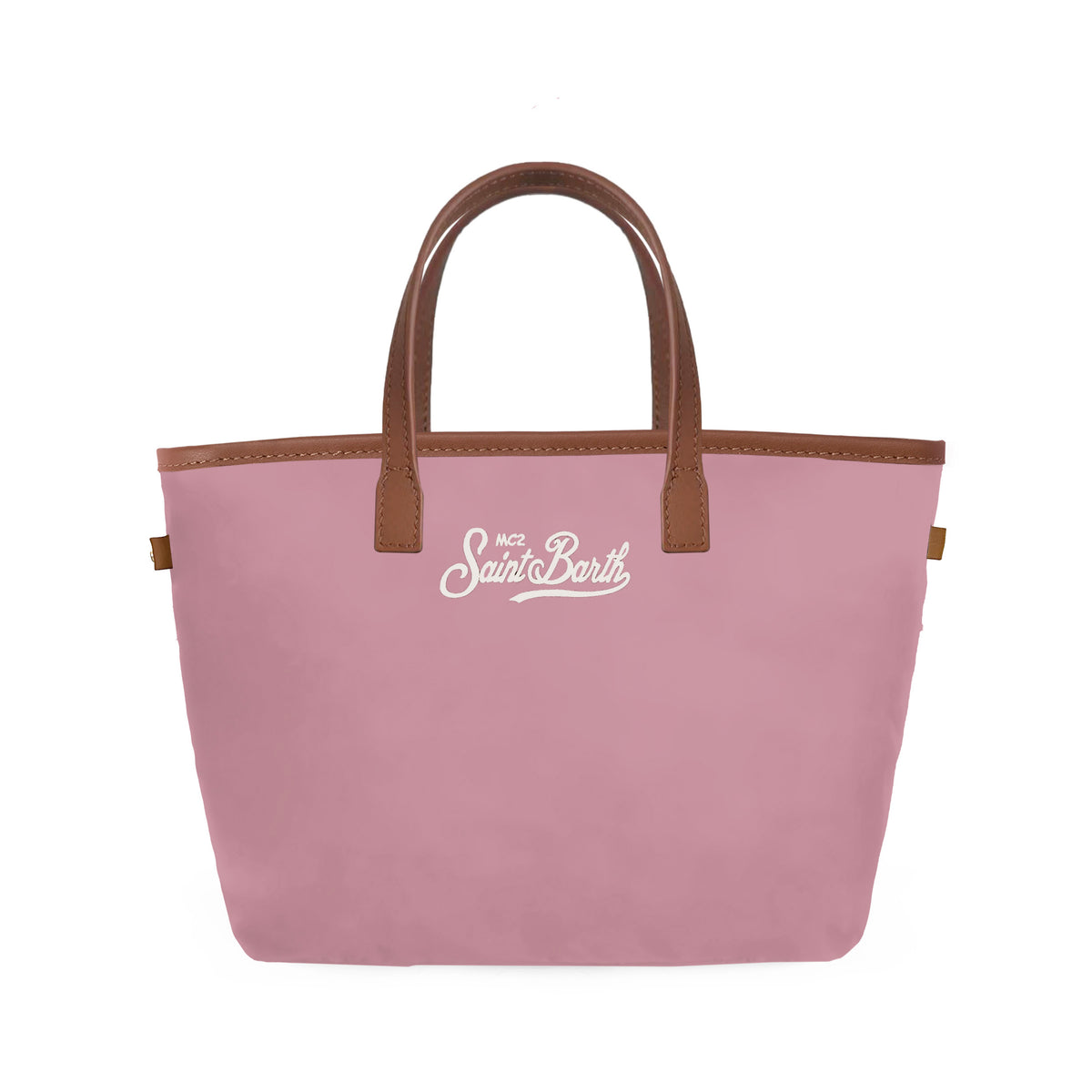 MC2 Saint Barth CITY BAG MINI NYLON CB0005 - Borsa City Bag Mini in nylon con manici e ricamo - Rosa (2018 Emb)