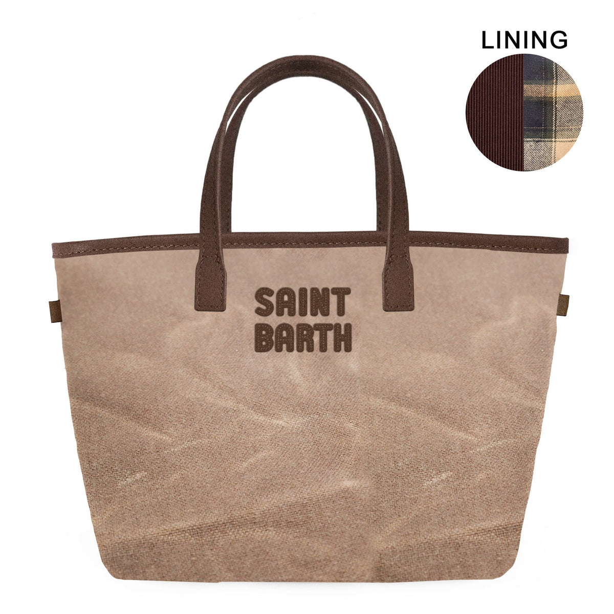 MC2 Saint Barth CITY BAG MINI WAX CBMIN001 - Borsa City Bag Mini in cotone cerato - Beige (1318)
