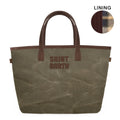 MC2 Saint Barth CITY BAG MINI WAX CBMIN001 - Borsa City Bag Mini in cotone cerato - Verde Militare (5218)