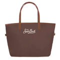 MC2 Saint Barth CITY BAG NYLON CB0002 - Borsa a spalla City Bag in nylon con manici e ricamo - Marrone (1818 Emb)