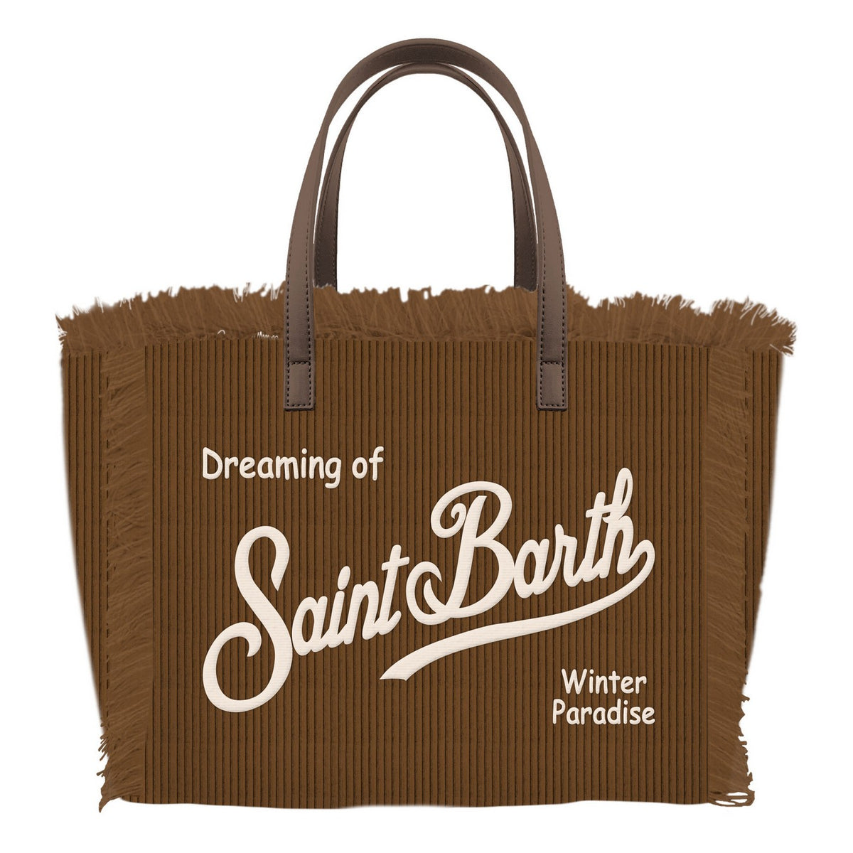 MC2 Saint Barth COLETTE CORDUROY N COL0048 - Borsa Colette in velluto a coste con ricamo - Marrone (S 18 Emb)