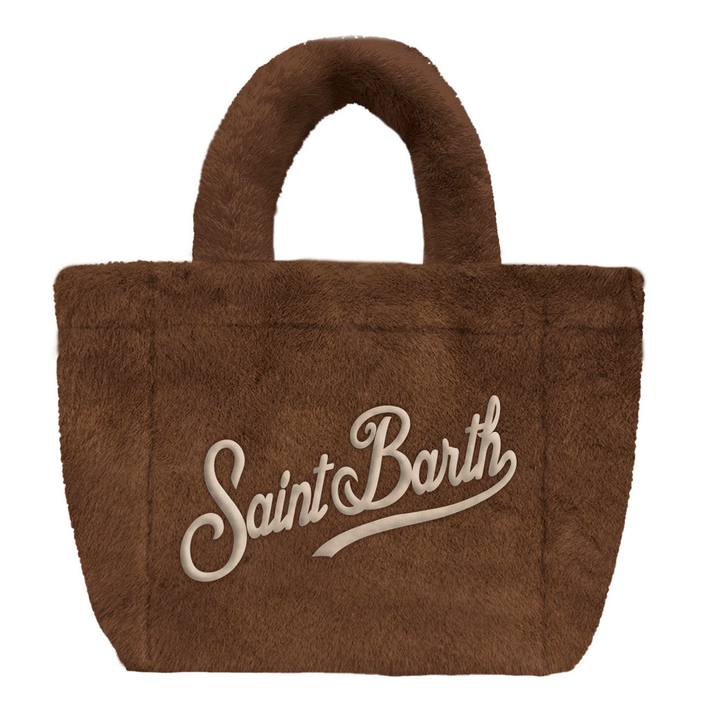 MC2 Saint Barth COLETTE SOFT FUR COL0033 - Borsa Colette a mano in morbida eco-pelliccia con ricamo - Grigio Tortora (19m12 Emb)