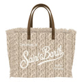 MC2 Saint Barth COLETTE WOOL BRAID N COL0047 - Borsa Colette con lavorazione a trecce e ricamo - Panna a Trecce (Cable 11 Emb)