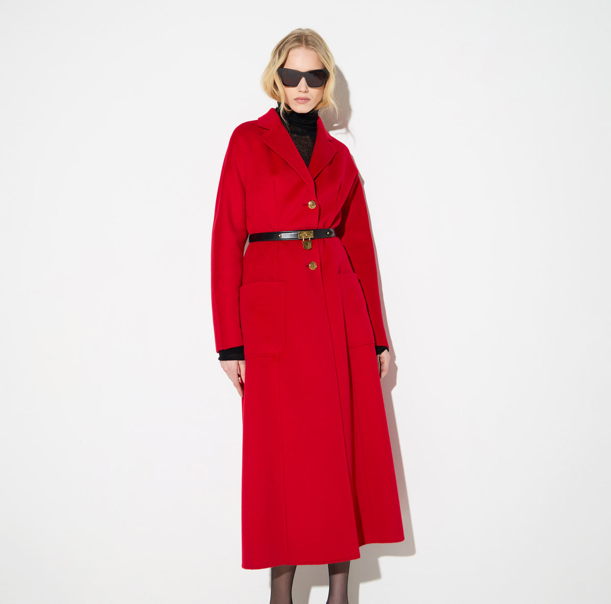 Elisabetta Franchi CP03D67E2 - Cappotto in panno double con cintura