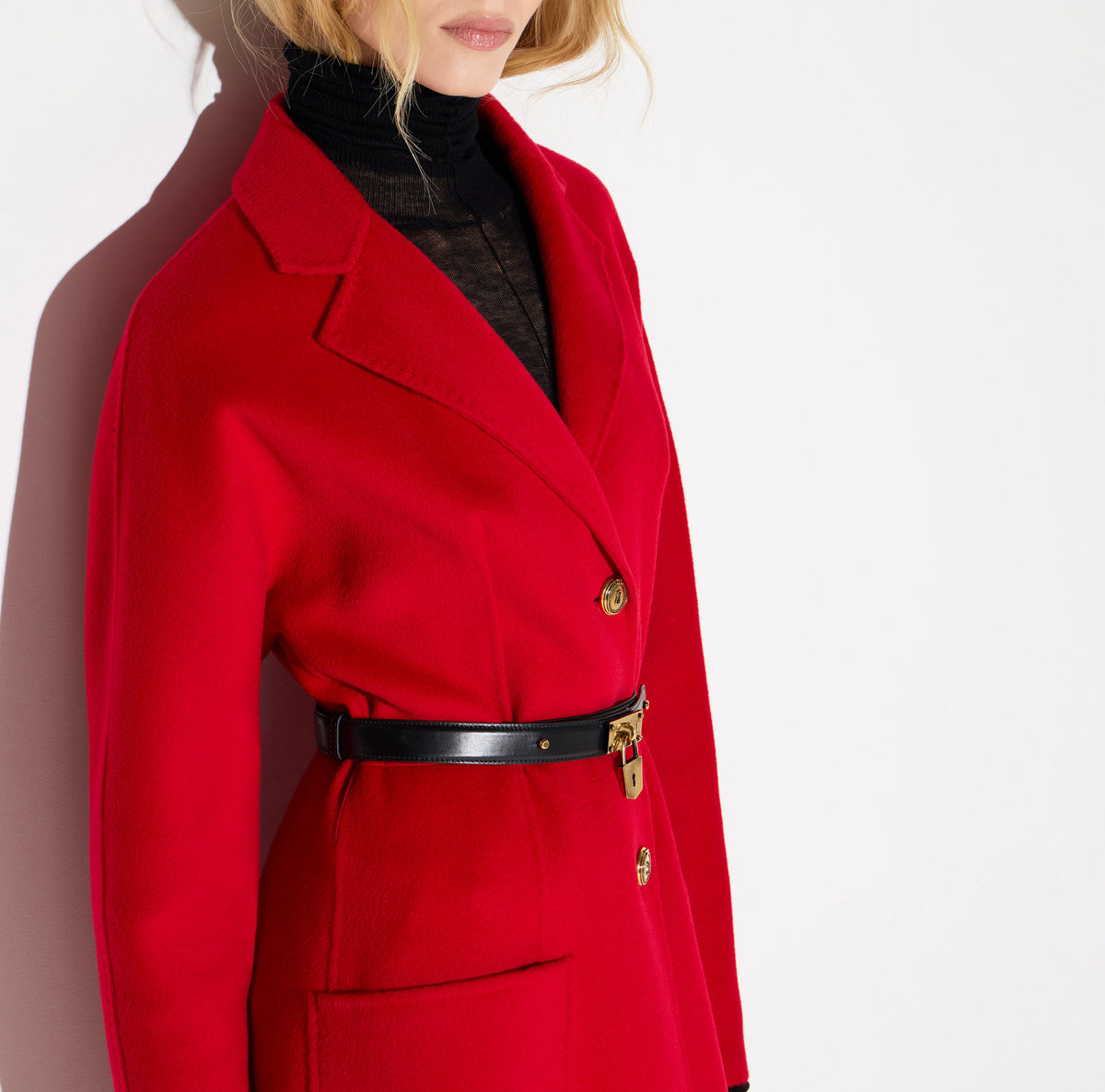 Elisabetta Franchi CP03D67E2 - Cappotto in panno double con cintura