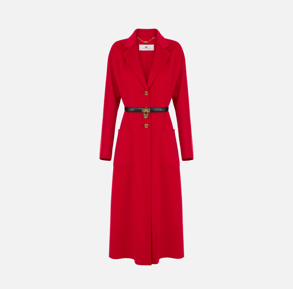 Elisabetta Franchi CP03D67E2 - Cappotto in panno double con cintura