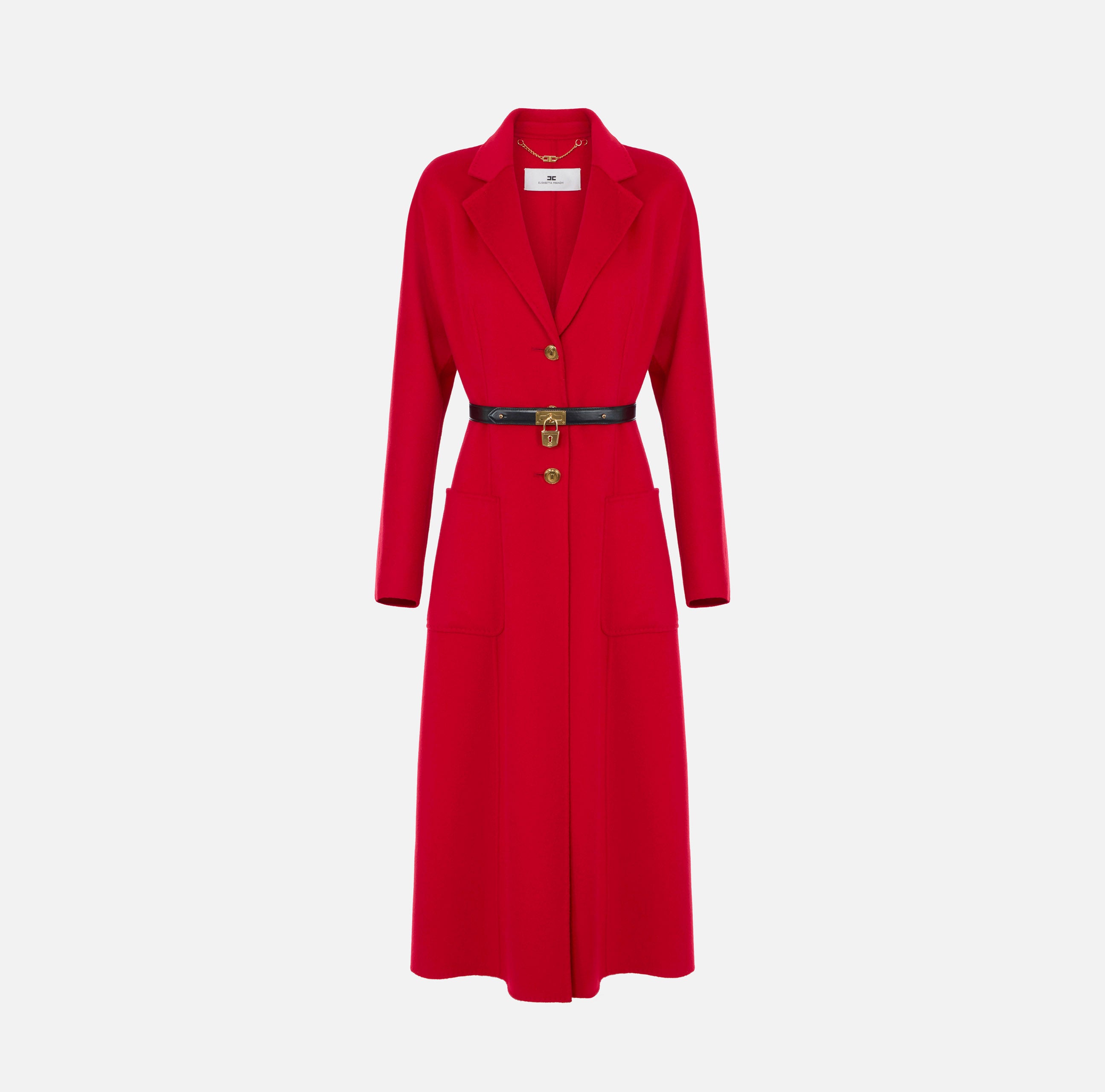 Elisabetta Franchi CP03D67E2 - Cappotto in panno double con cintura
