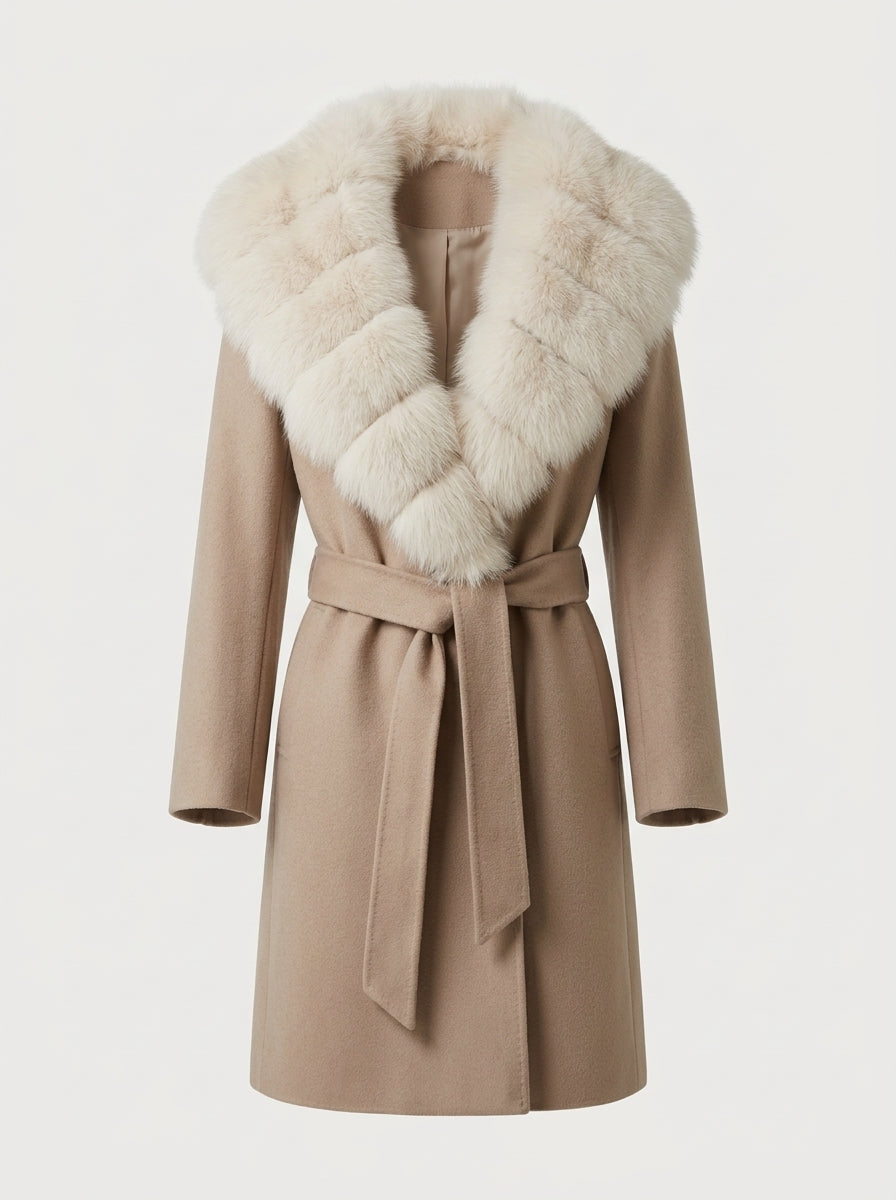 Yes London CD1243/VO - Cappotto con cappuccio in volpe - Casha - Fronte