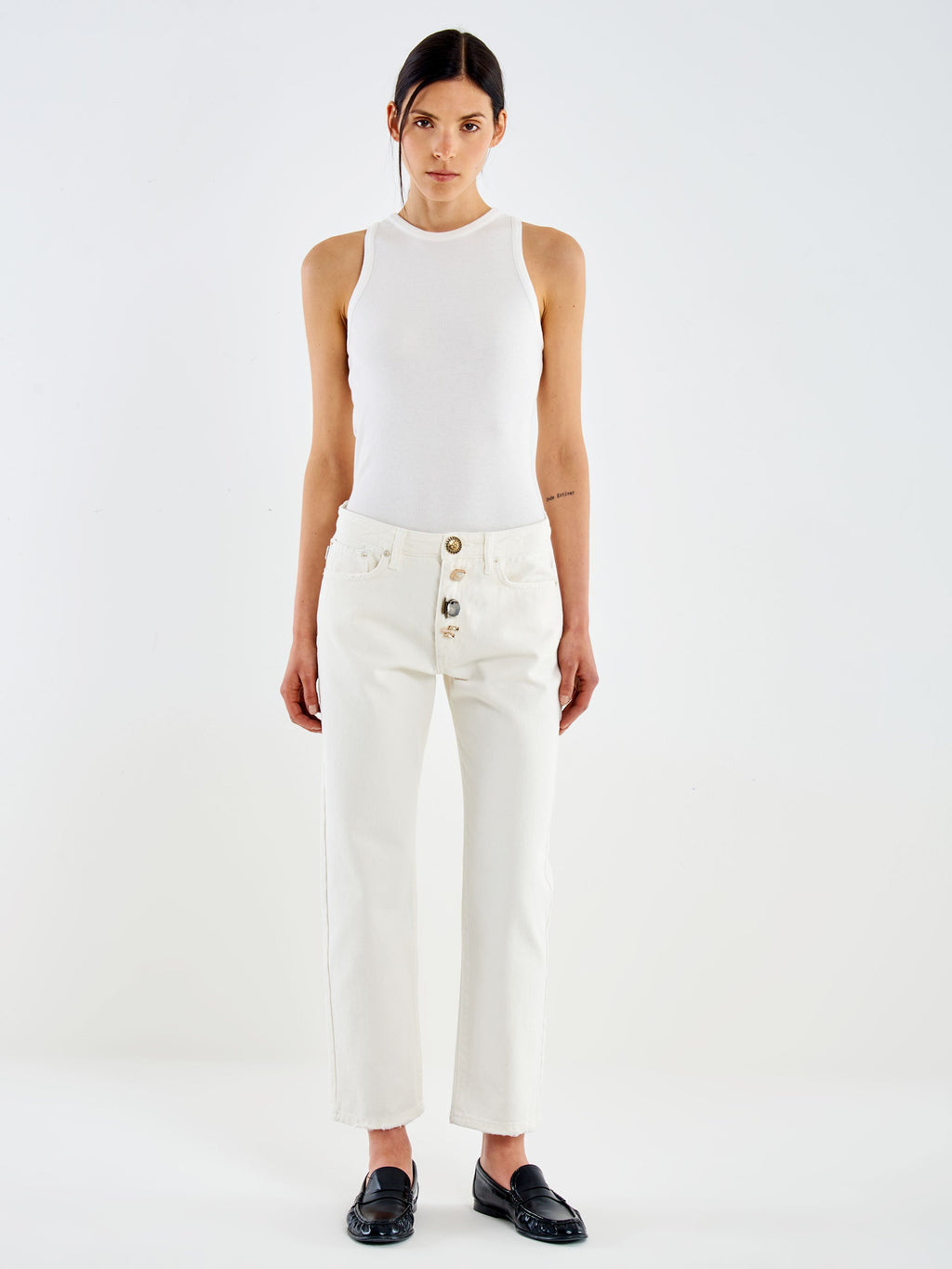 Vicolo DAC5106 - Jeans Zoe Bianco Bottoni Gioiello - Foto 1