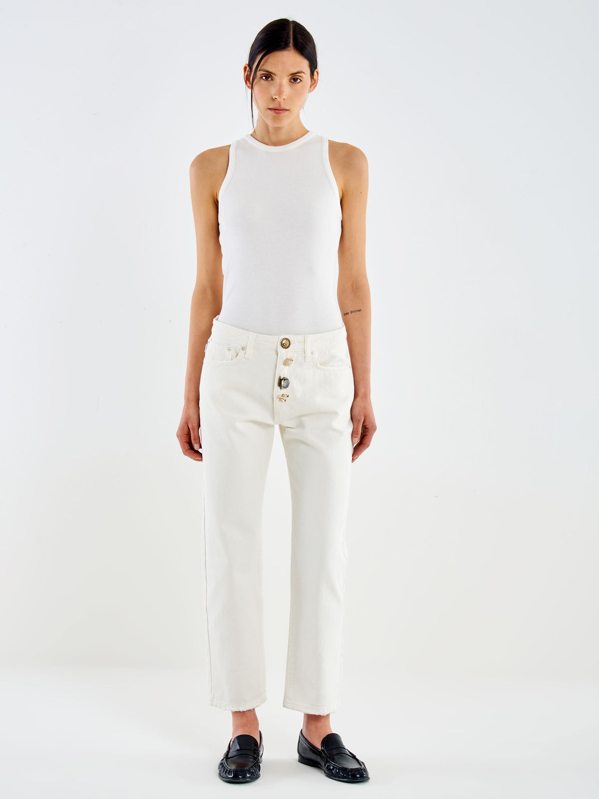 Vicolo DAC5106 - Jeans Zoe Bianco Bottoni Gioiello - Foto 1