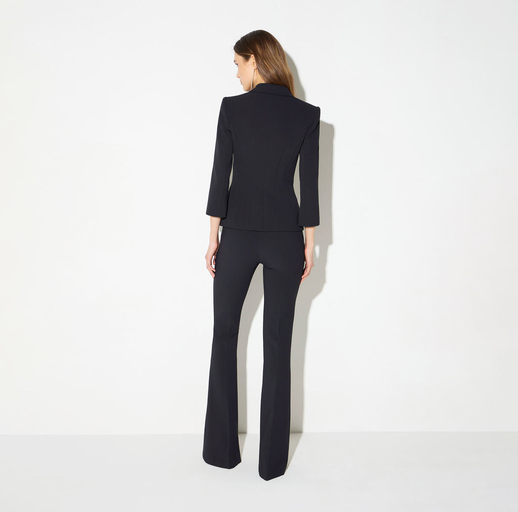 Elisabetta Franchi GI26866E2 - Giacca in doppio crêpe stretch con logo gioiello