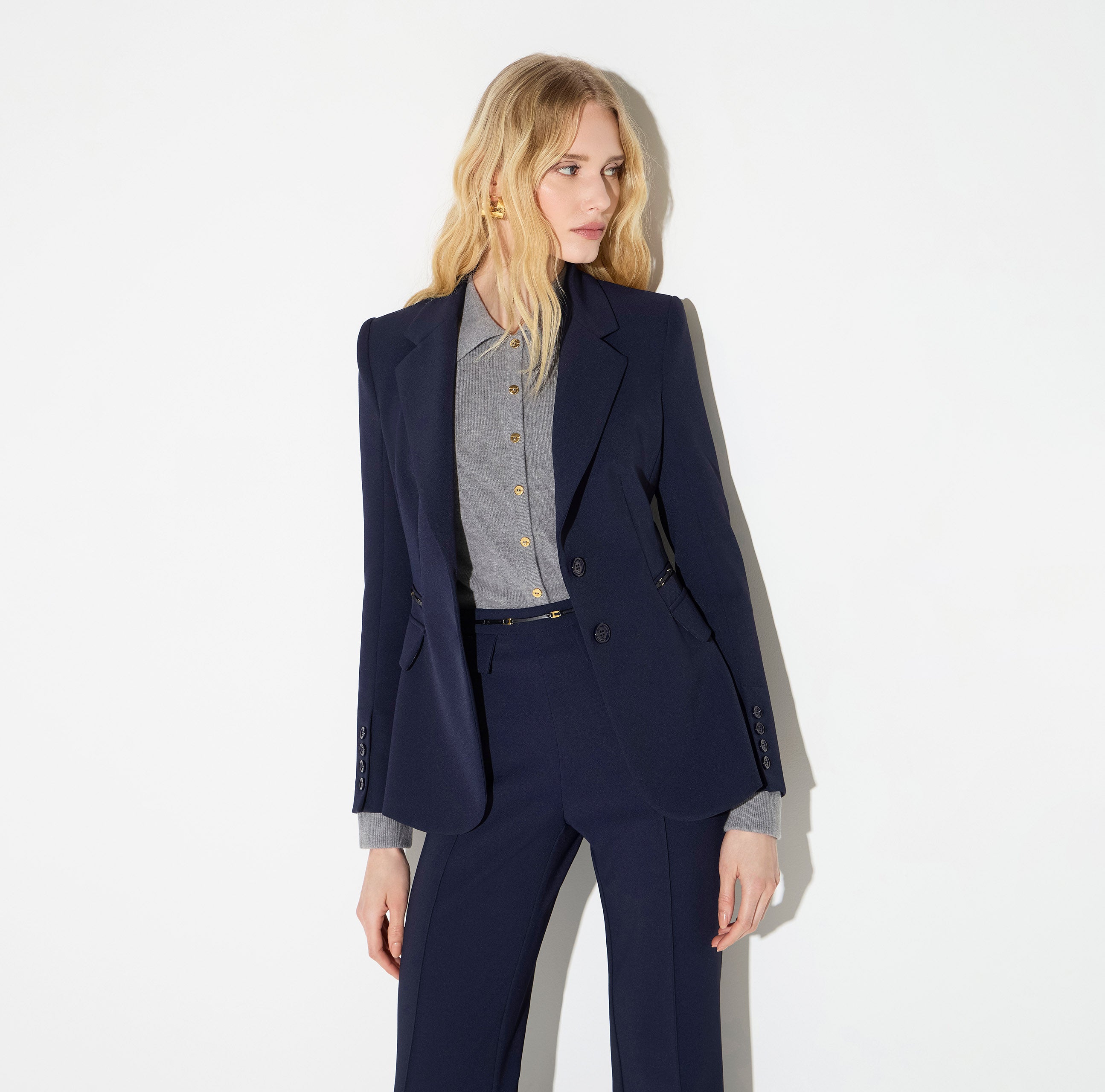 Elisabetta Franchi GI27466E2 - Giacca in doppio crêpe stretch