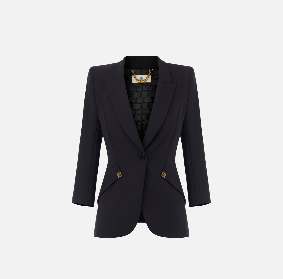 Elisabetta Franchi GI27567E2 - Veste en crêpe léger et satin