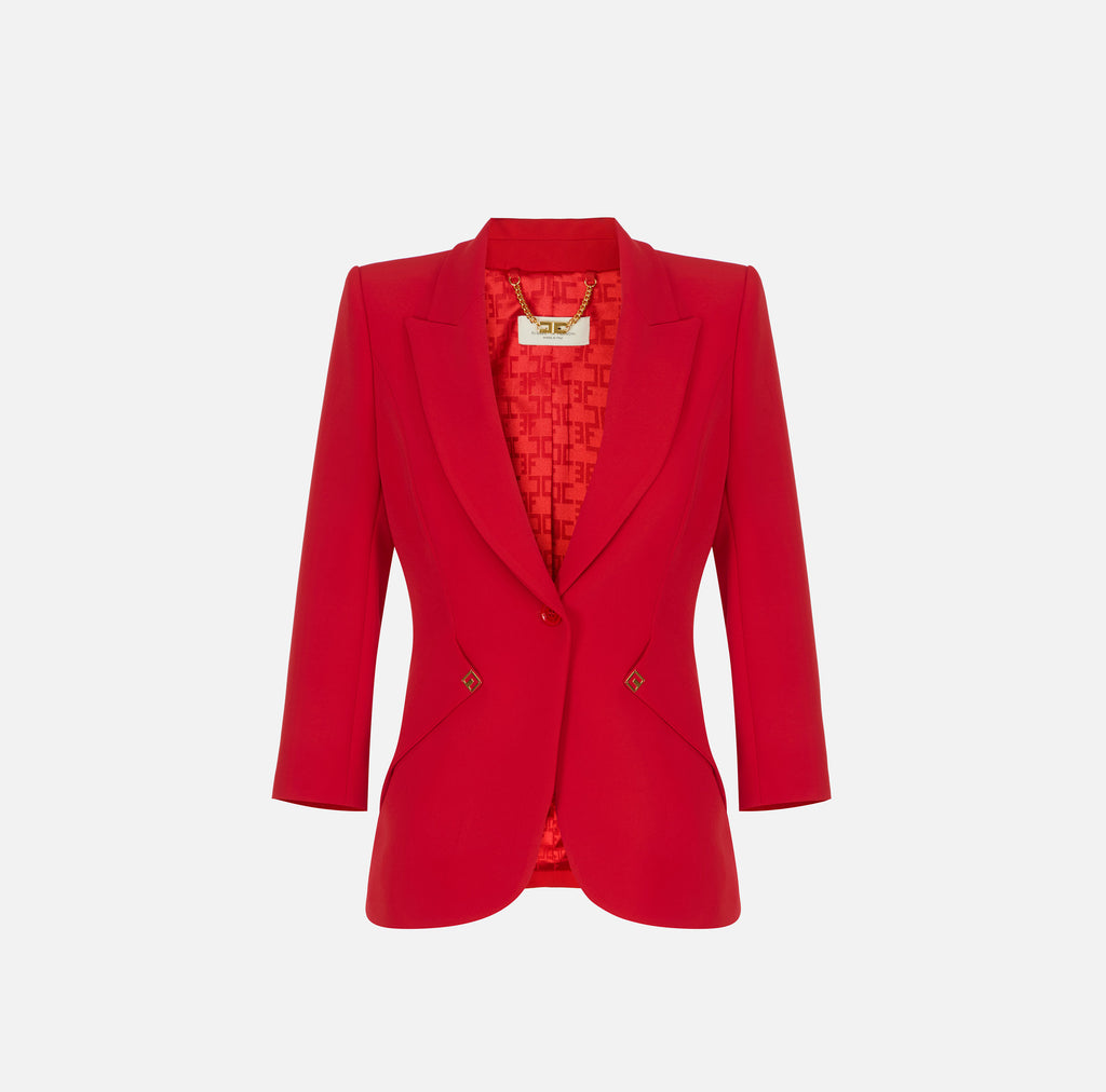 Elisabetta Franchi GI27567E2 - Veste en crêpe léger et satin