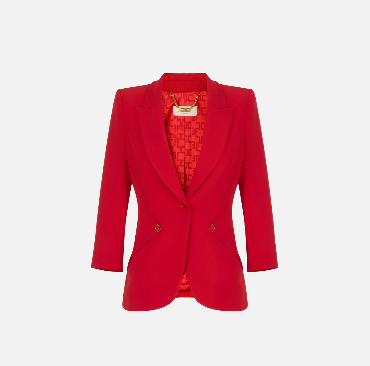 Elisabetta Franchi GI27567E2 - Veste en crêpe léger et satin