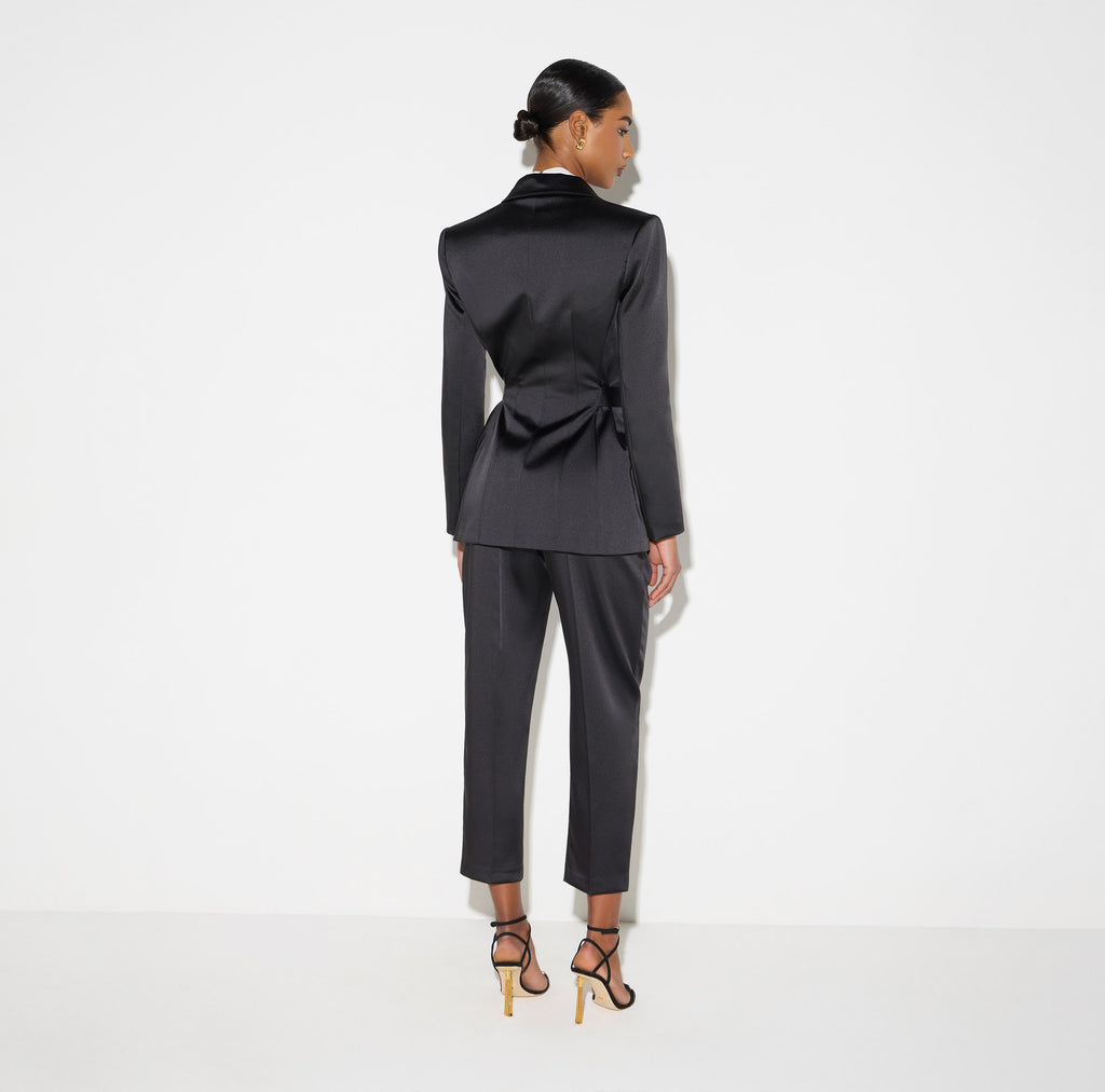 Elisabetta Franchi GI27966E2 - Giacca in raso stretch con cintura