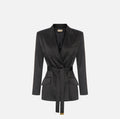 Elisabetta Franchi GI27966E2 - Giacca in raso stretch con cintura