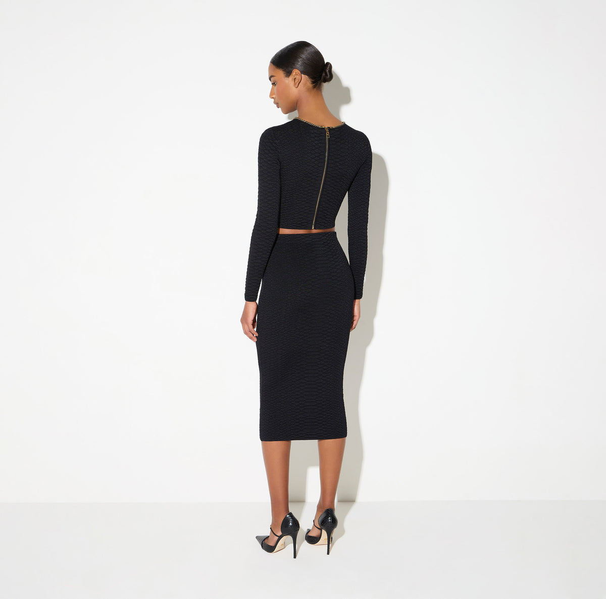 Elisabetta Franchi GK10S67E2 - Gonna in maglia a trama snake
