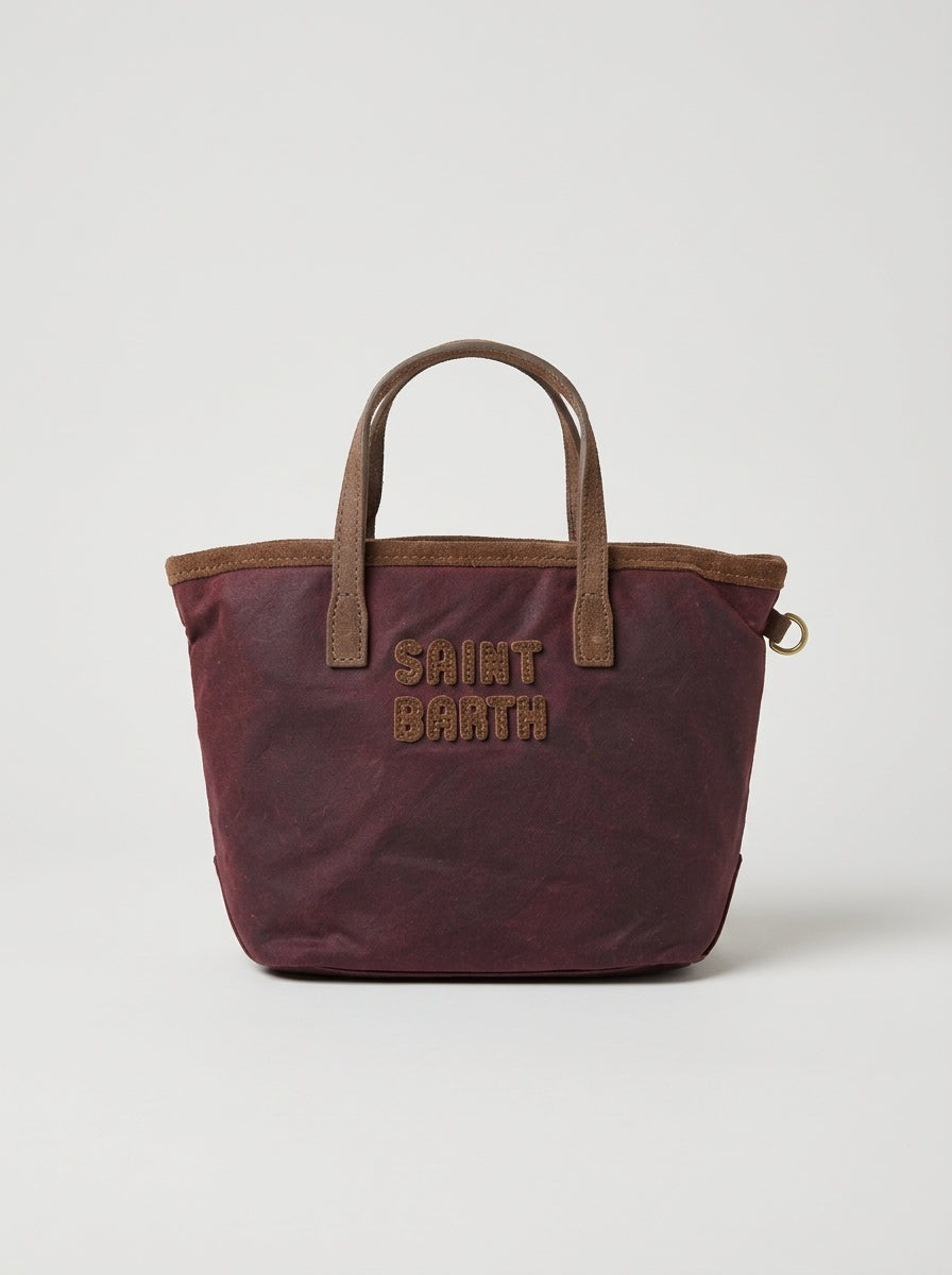 MC2 Saint Barth CITY BAG MINI WAX CBMIN001 - Sac City Bag Mini en coton ciré - Bordeaux (4518)