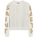 MC2 Saint Barth MALMO ARAN MALM0003 - Maglia Malmo con lavorazione Aran a trecce e dettagli lurex - Panna (St Barth 10or)