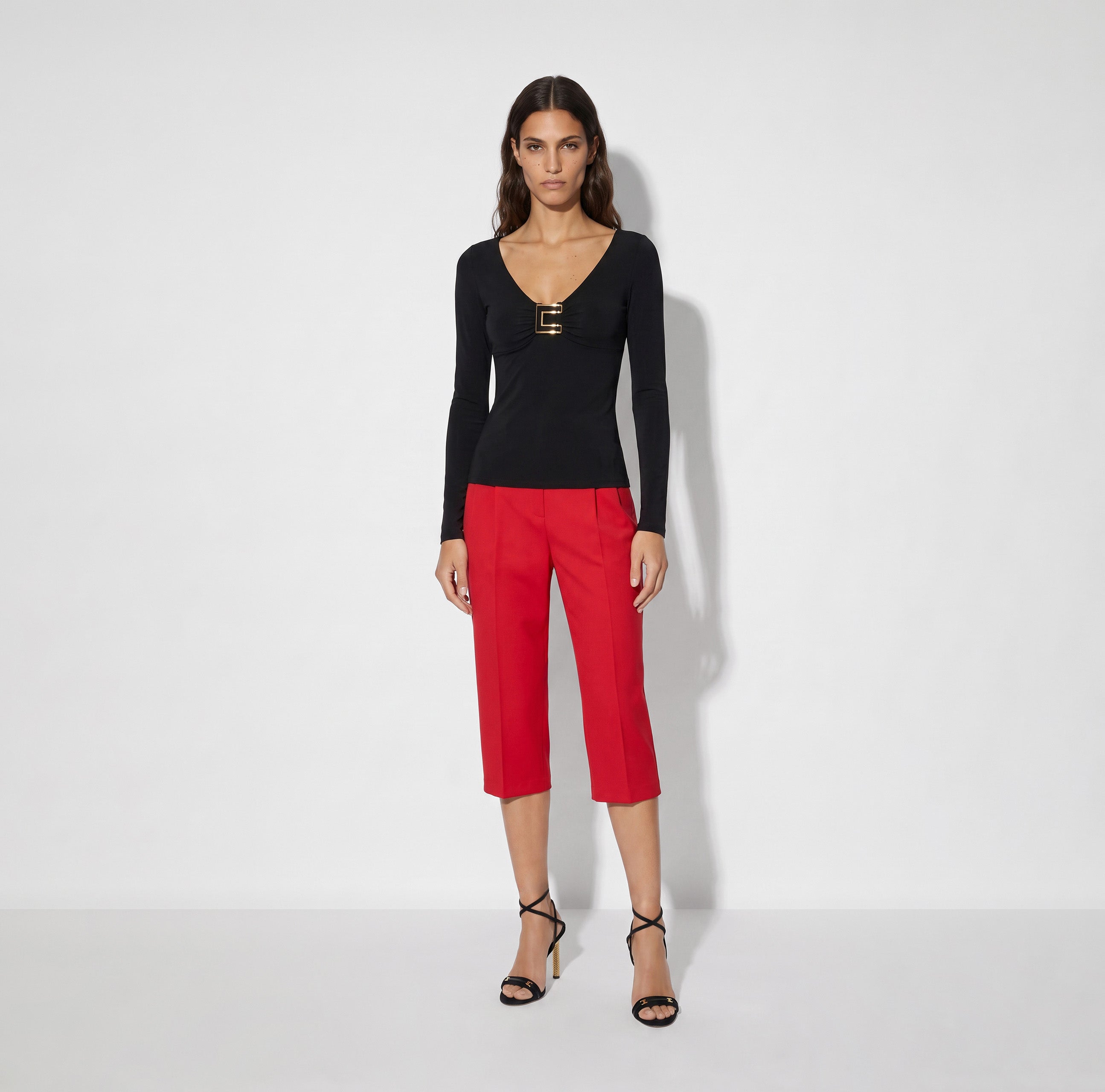 Elisabetta Franchi MD00567E2 - Maglia in jersey con logo gioiello
